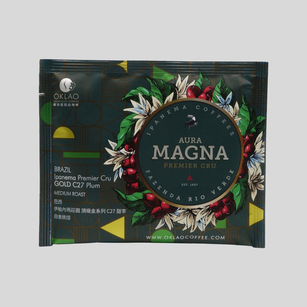 OKLAO - Brazil Ipanema Premier Aura Magna Cru Gold C27 Plum - Medium Roast (Drip Coffee Bag x5)