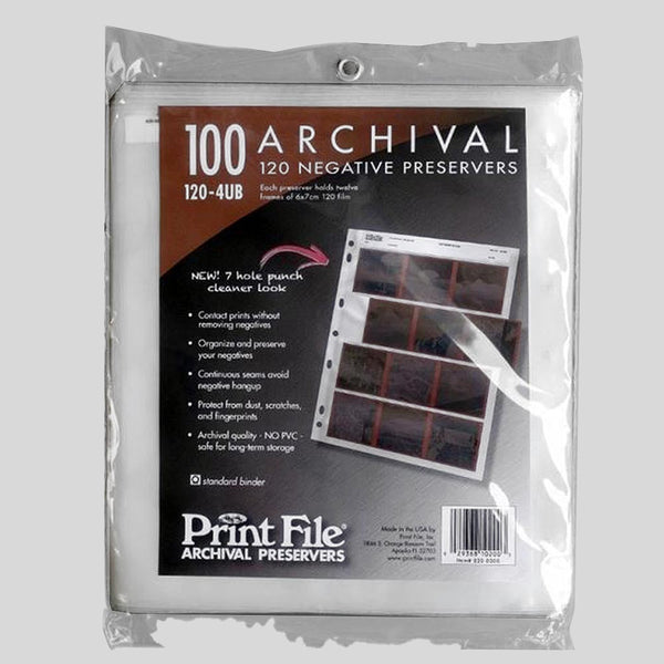 PrintFile 120 (6x6) Negative Sleeves (100 Sheets)